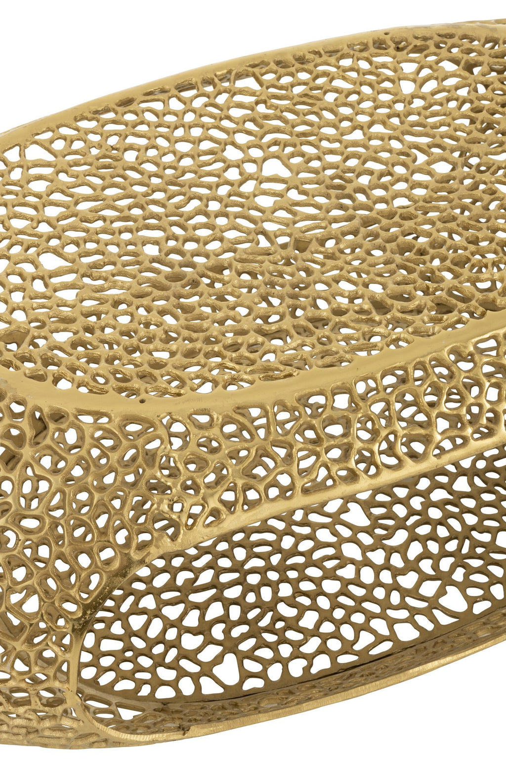 J-Line Salon Table Ovaal aluminium goud bevlekte groot