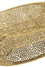 J-Line Salon Table Ovaal aluminium goud bevlekte groot