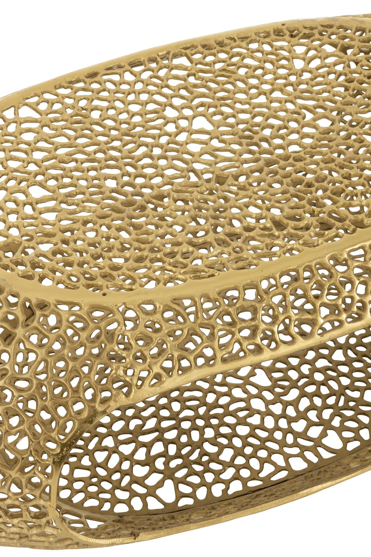 J-Line Salon Table Ovaal aluminium goud bevlekte groot