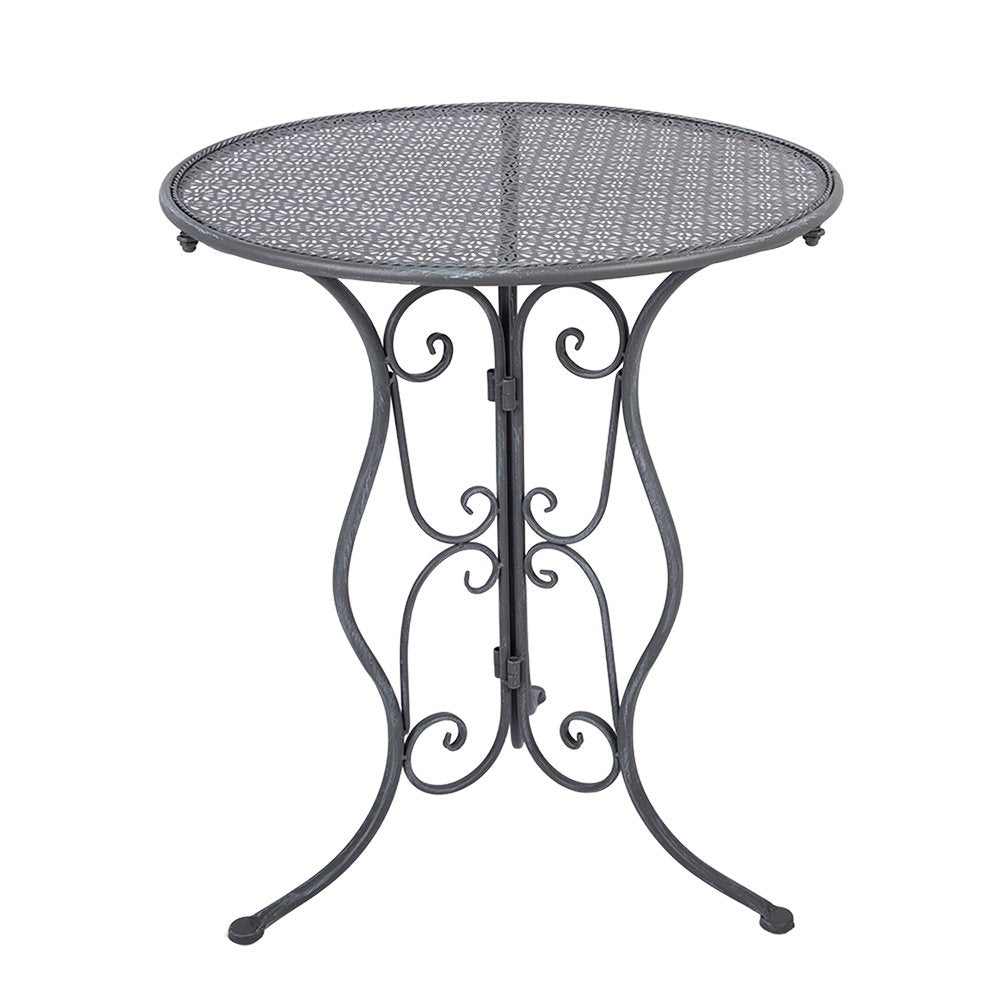 Bistroset Bistrotafel Bistrostoel 3-delig Ø 60x71 / 50x40x93 cm Grijs Metaal