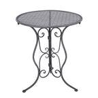 Bistroset Bistrotafel Bistrostoel 3-delig Ø 60x71 / 50x40x93 cm Grijs Metaal