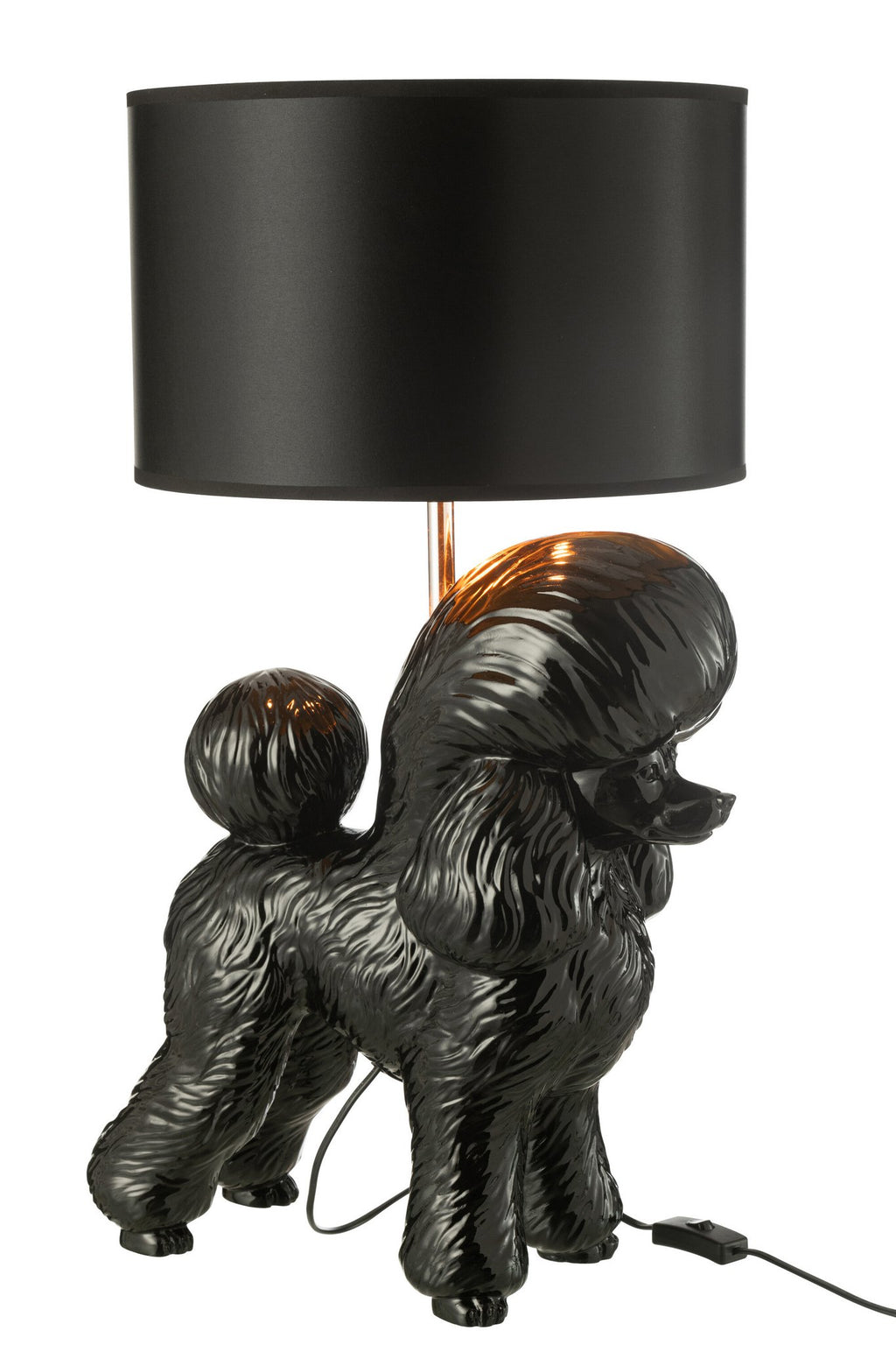 J-Line lamp Hond Poodle - polyresin - zwart