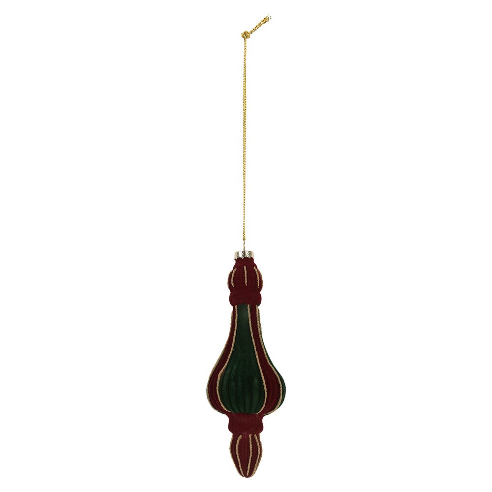 Kerstbal Ø 6x17 cm Rood Groen Glas
