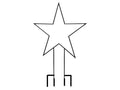 Metalen ster met pick 75cm zwart