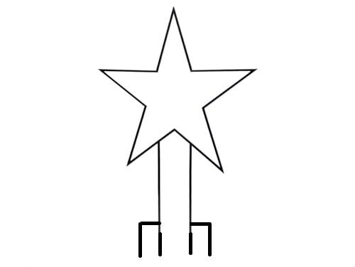 Metalen ster met pick 75cm zwart