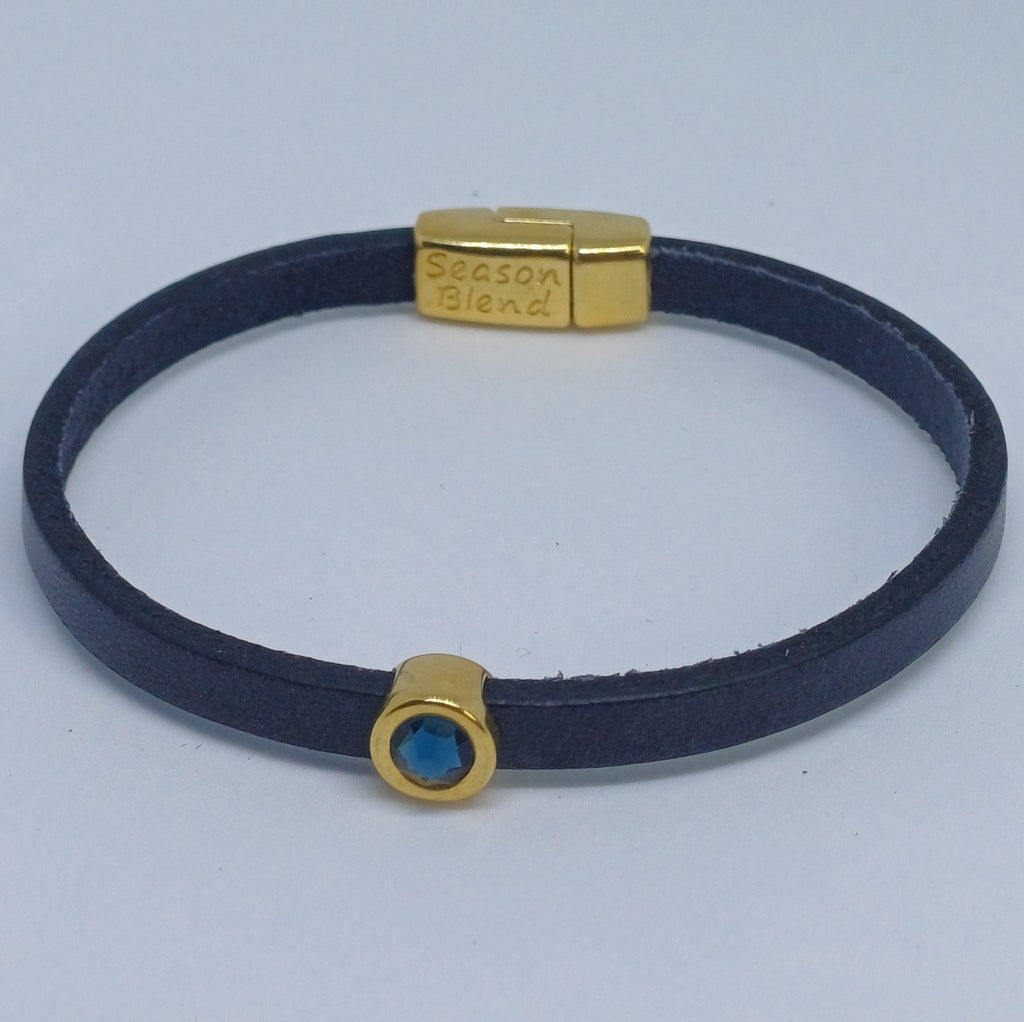 Shorty leren armband 24K verguld