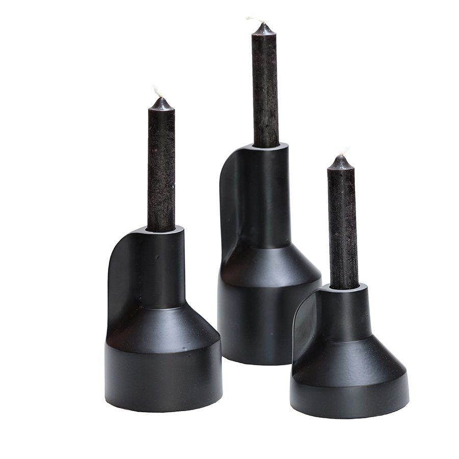 Kaarshouder - Alota black Ø9 x H17/13/9 cm - set van 3