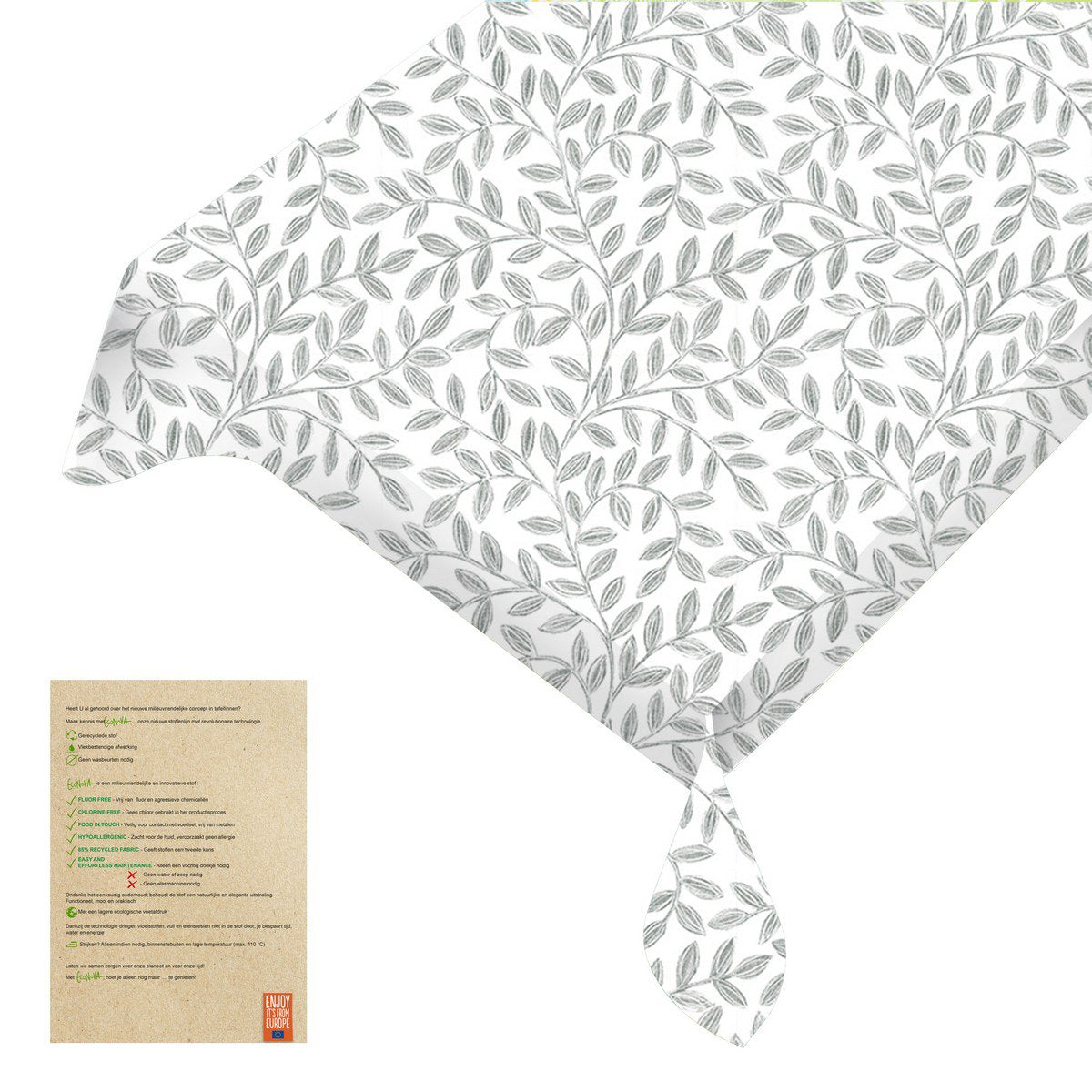 Avani Ecologisch tafelkleed grijs 140cmx20mtr