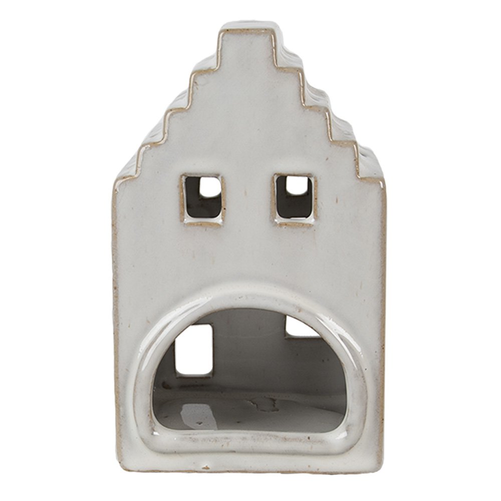 Waxinelichthouder Huis 14 cm Beige Porselein