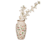 Vaas Ø 16x27 cm Beige Rood Keramiek Aardbeien