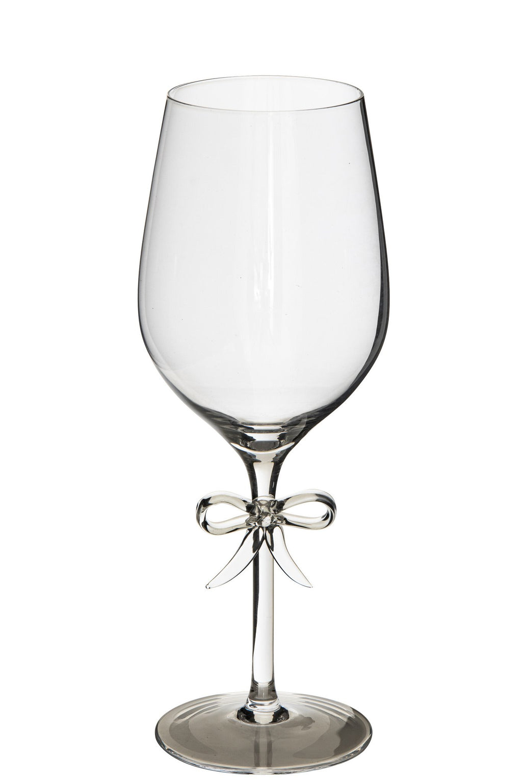 J-Line Rodewijnglas met strik - glas - transparant