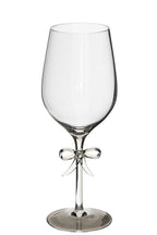 J-Line Rodewijnglas met strik - glas - transparant