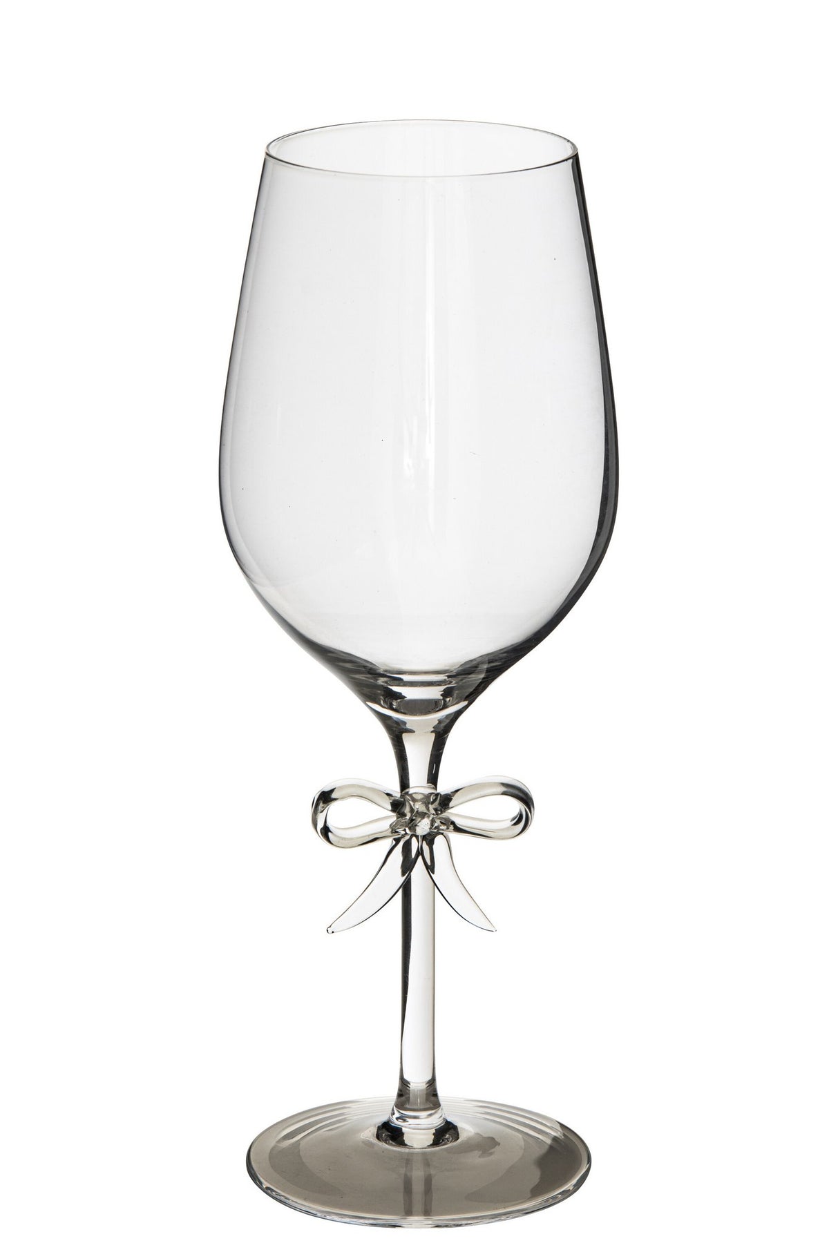 J-Line Rodewijnglas met strik - glas - transparant