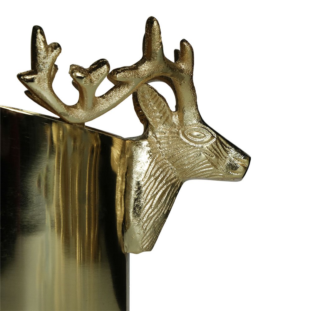 Wijnkoeler hert half champagne goud klein