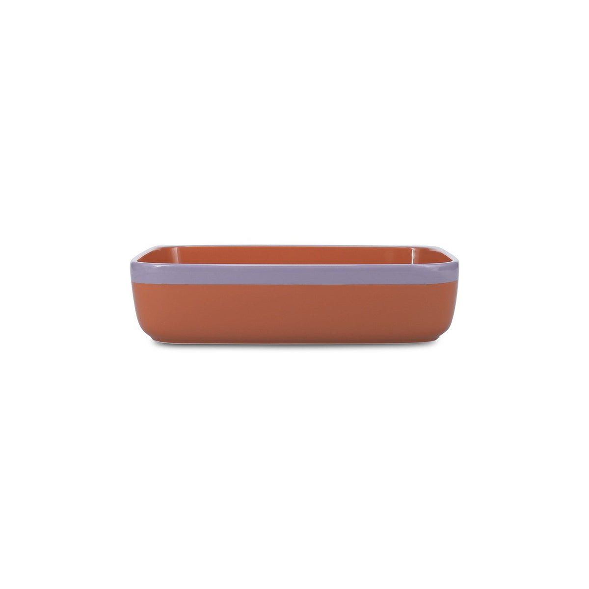 Ovenschaal 29,5x22,5xH7cm oranje/paars Duo