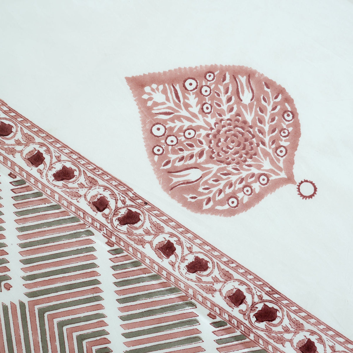 Laken | Katoenen handblok Rajasthani | 3-delige set