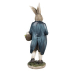 Beeld Konijn 25 cm Bruin Blauw Polyresin Paasdecoratie