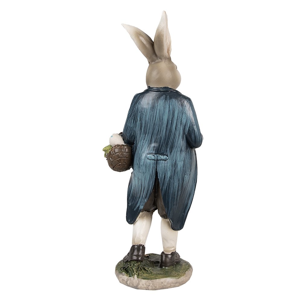 Beeld Konijn 25 cm Bruin Blauw Polyresin Paasdecoratie