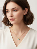 Vergulde ketting – Sieraden met blauw accent – ​​Basis van legering