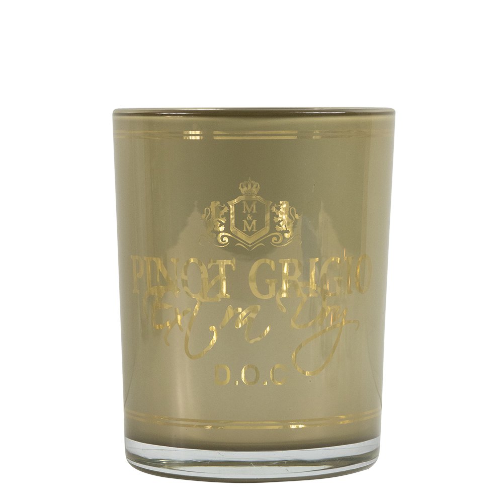 Theelichthouder wijn pinot grigio taupe medium 12cm