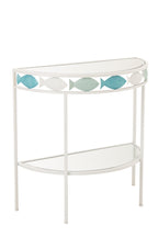 J-Line console Vijs - metaal - lichtblauw/wit