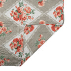 Bedsprei 140x220 cm Grijs Roze Katoen Bloemen Sprei