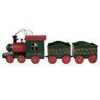 Kerstdecoratie Beeld Trein 65x13x23 cm Groen Metaal