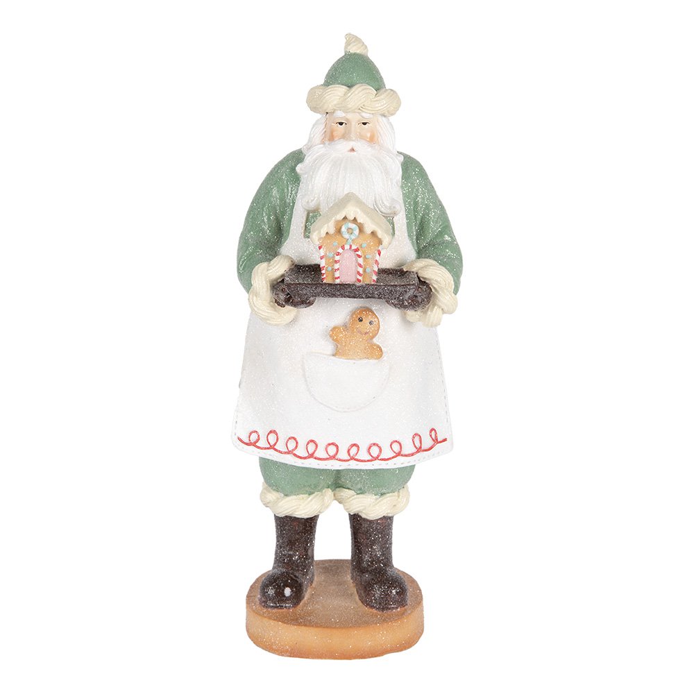 Kerstdecoratie Beeld Kerstman 11x11x30 cm Groen Kunststof