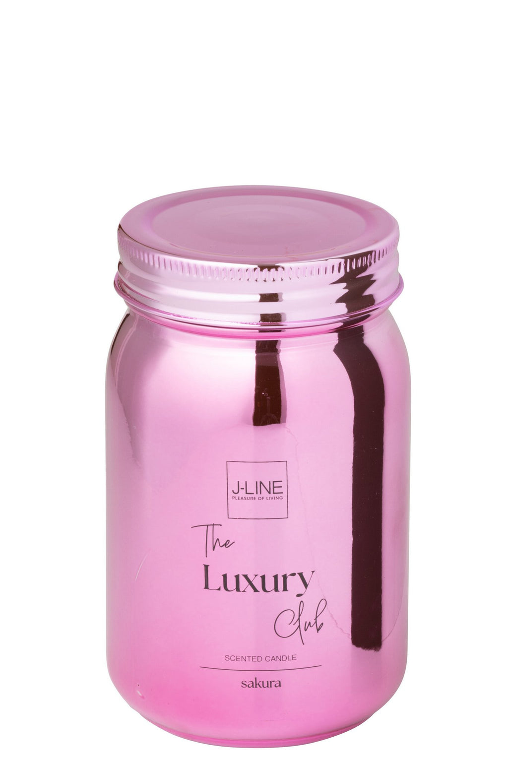 J-Line geurkaars Voorraadpot - Sakura - glas - roze - 69U