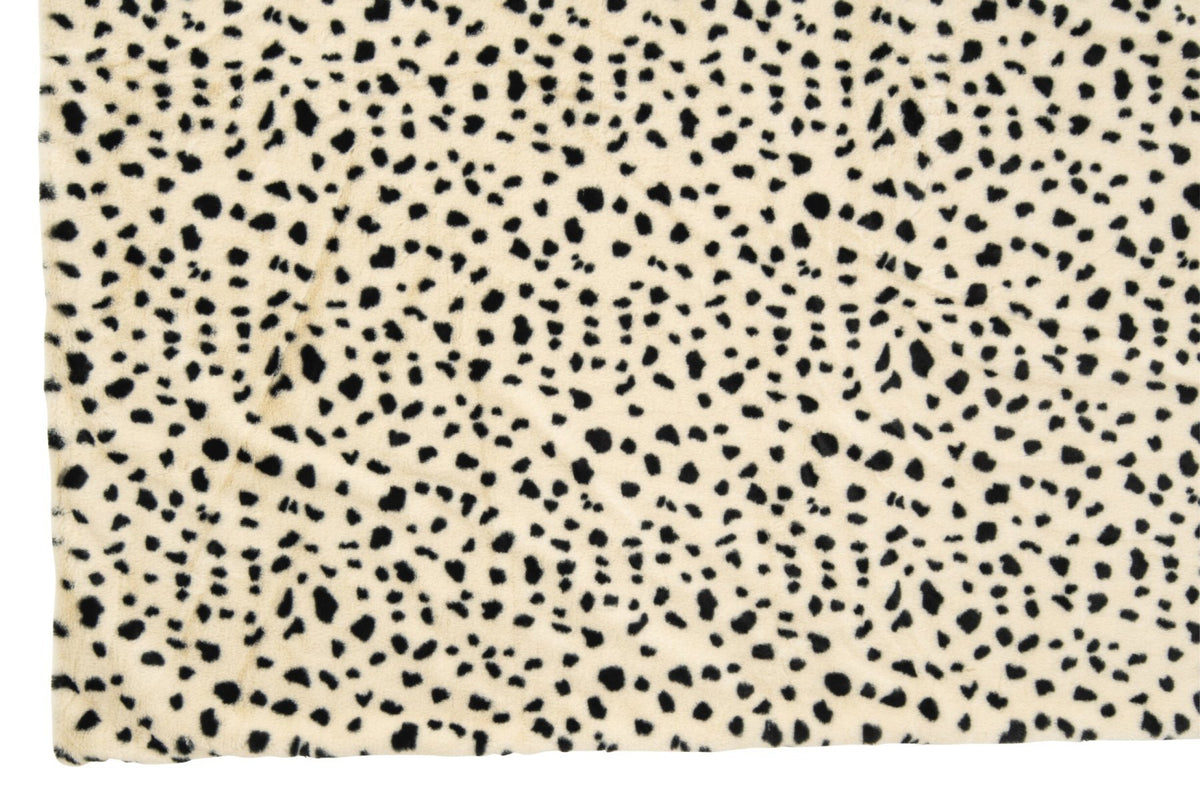 J-Line Deken met dalmatiërmotief - polyester - wit/zwart
