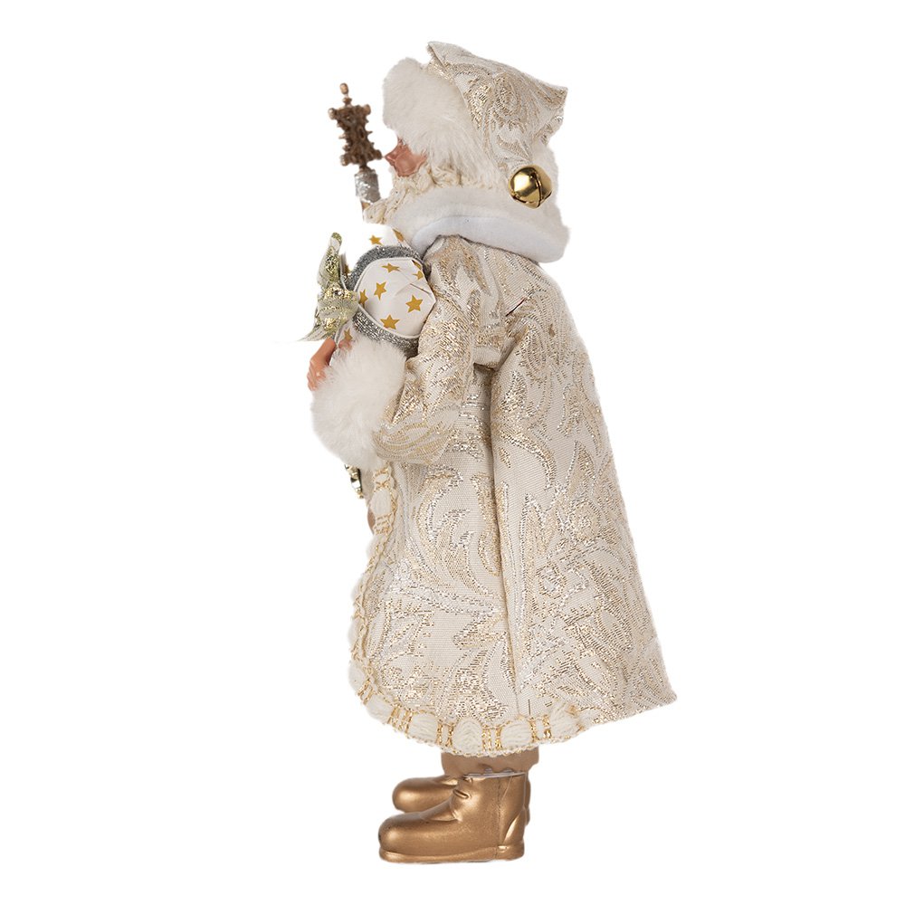 Kerstdecoratie Beeld Kerstman 27 cm Goudkleurig Wit Kunststof