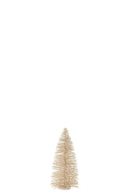 J-Line decoratie Kerstboom Glitter - hout - wit - medium