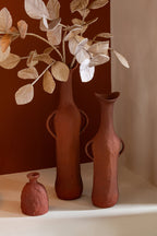 J-Line vaas - aluminium - terracotta - L