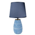 Tafellamp Ø 20x35 cm Blauw Wit Keramiek Bureaulamp