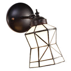 Wandlamp Tiffany 17x12x23 cm Wit Bruin Glas Muurlamp
