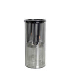 *windlicht cilinder zilver streep small 25cm*