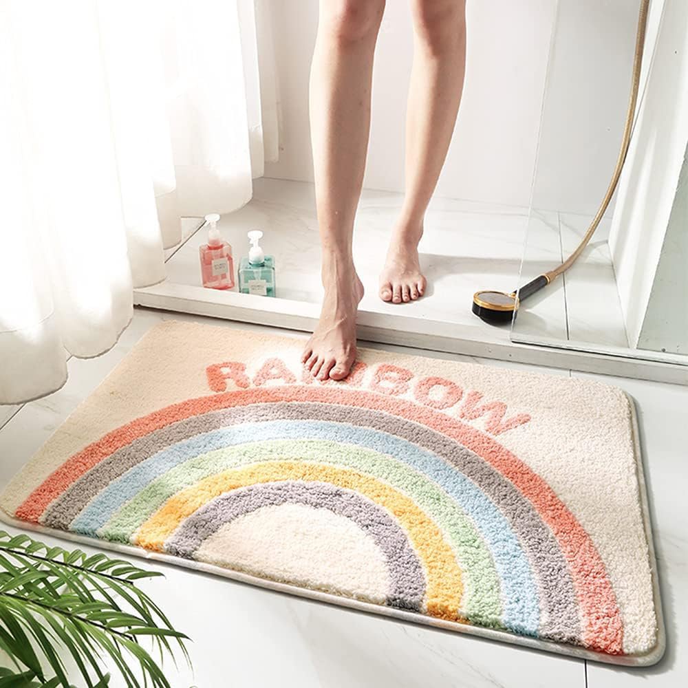 Rainbow Superzachte antislip 2000 GSM-microvezelbadmat 40x60 cm, verpakking van 1 | Superabsorberende vloerkeukendeurmat