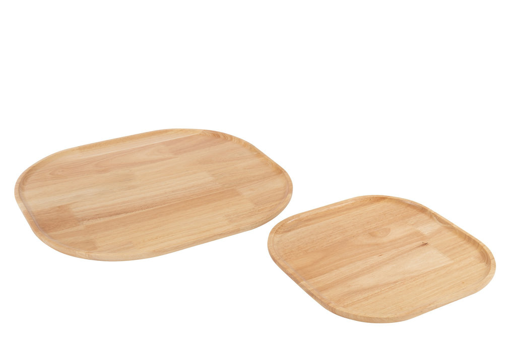 J-Line decoratie plateau - hout - naturel - L