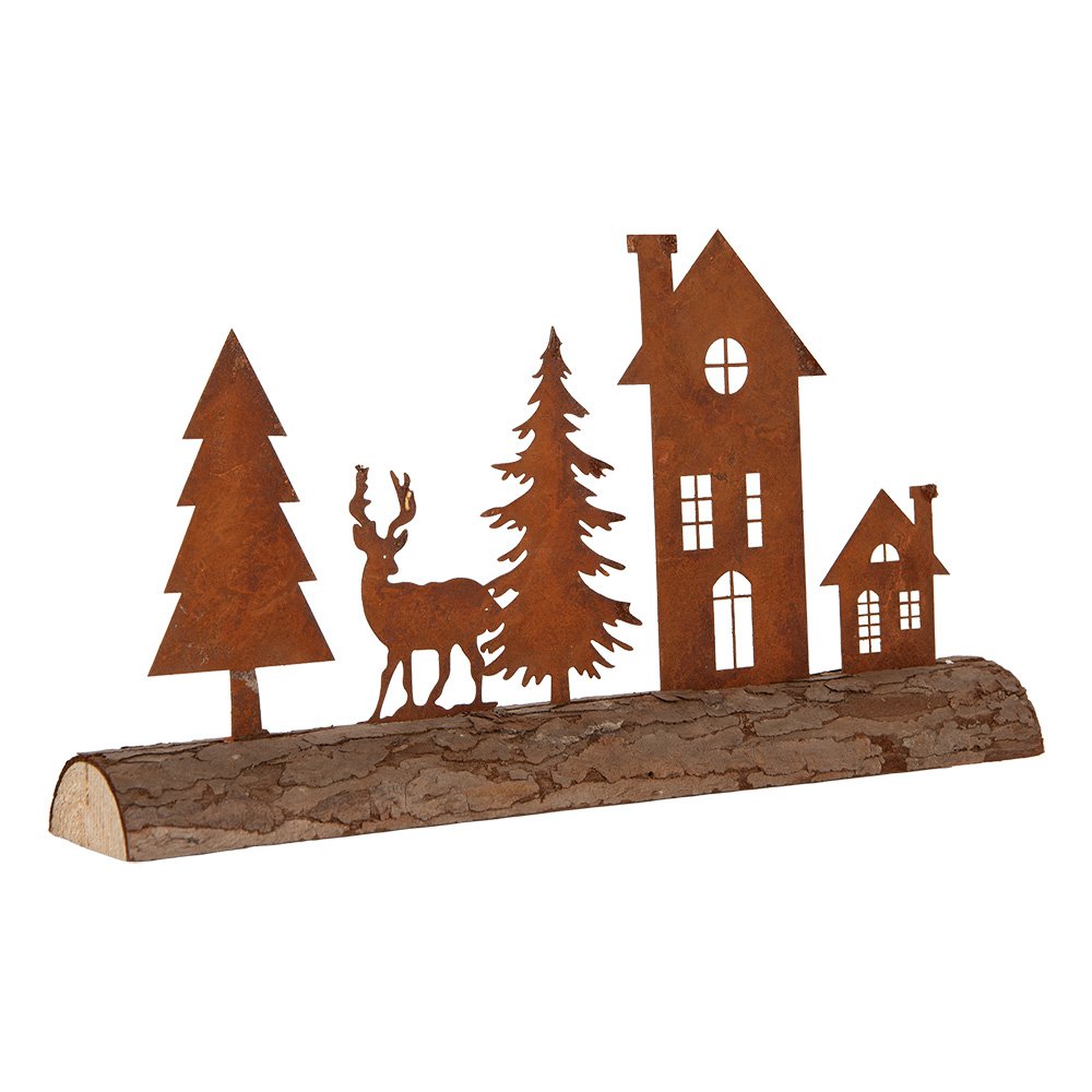 Decoratie Beeld Rendier 36x7x18 cm Bruin Metaal