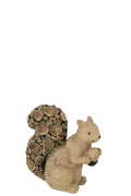 J-Line figuur Eekhoorn - hout - polyresin - naturel - S