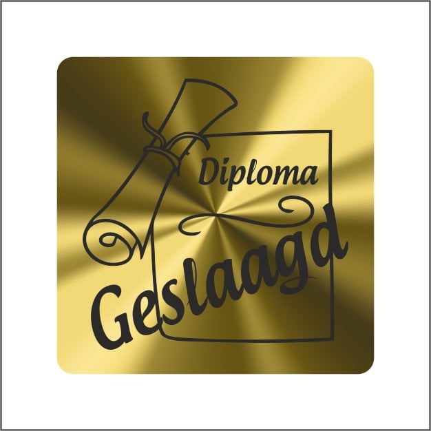 Wens etiket - geslaagd - rol van 250