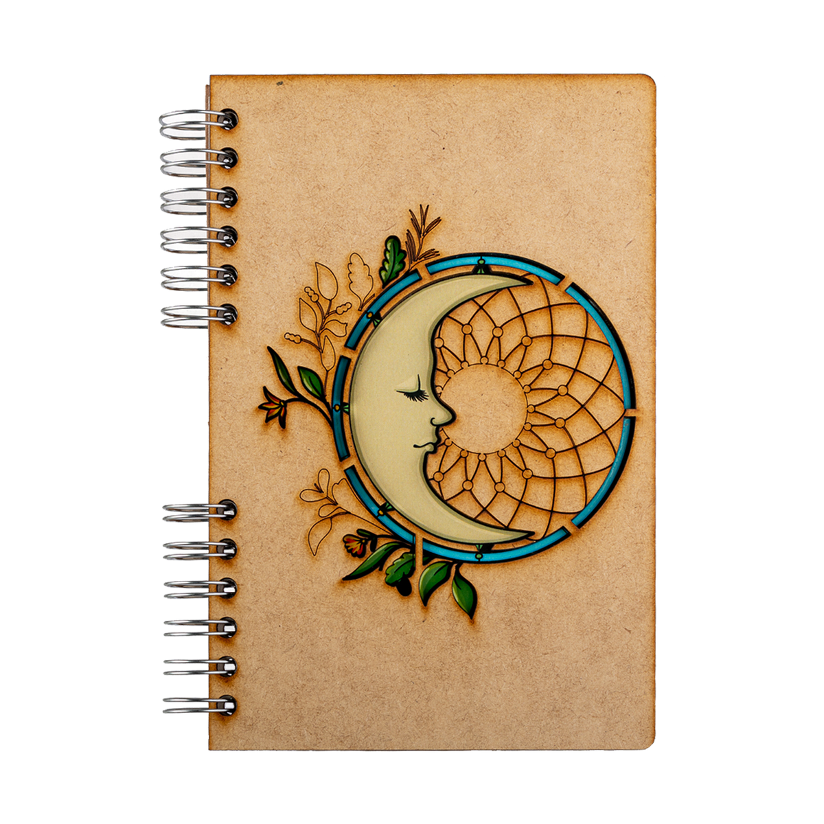 Duurzaam Houten Notitieboek – Komoni – Maan – Gerecycled papier