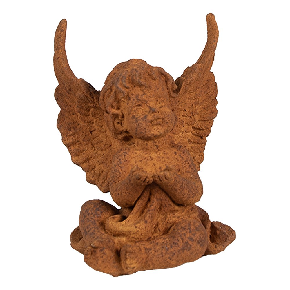 Decoratie Beeld Engel 12 cm Bruin Polyresin Religious sculpture