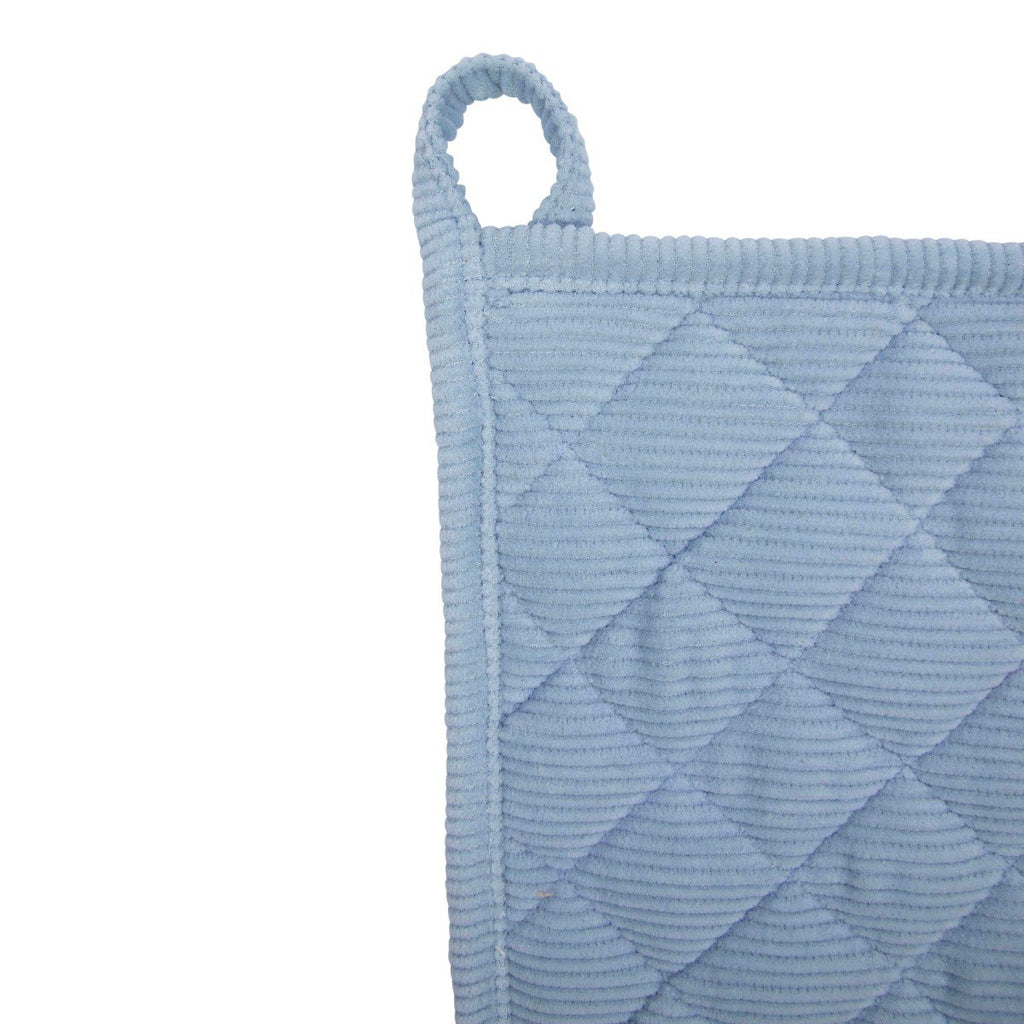 Corduroy pannenlap blauw 20x20cm