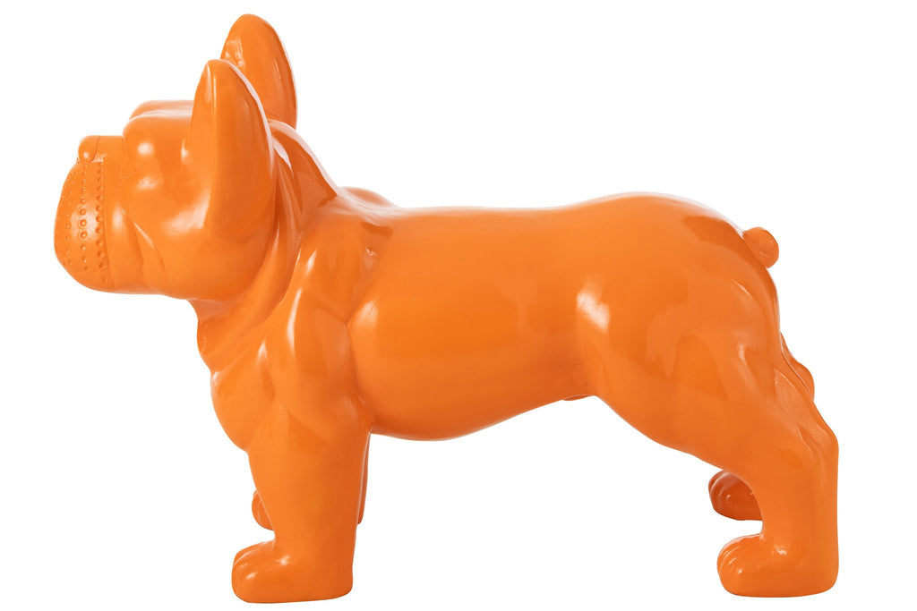 J-Line decoratie Bulldog - hout - oranje