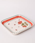 Serveerbord | Handgeschilderd keramisch rozenmotief | 2 maten | Geschenkdoos