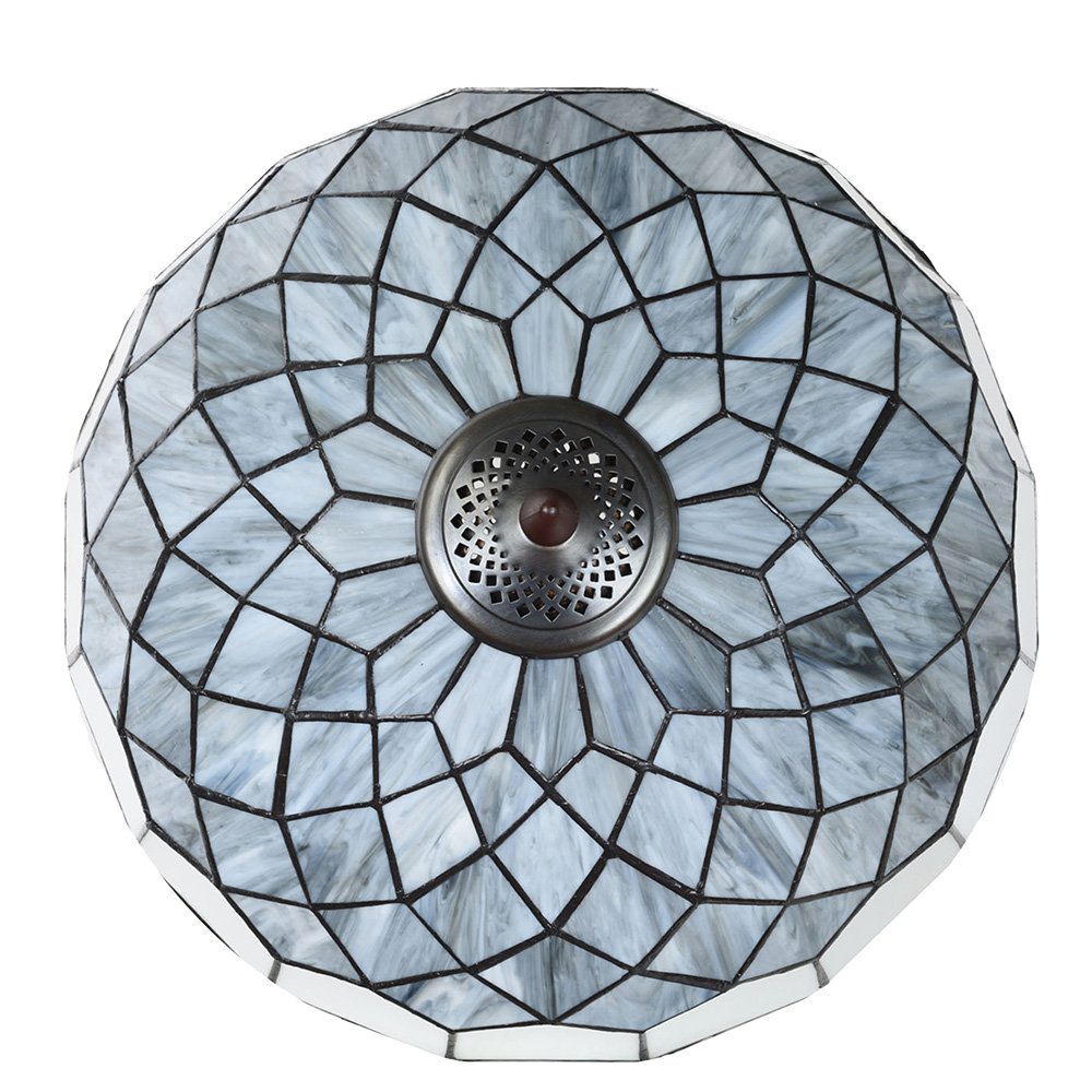 Tiffany Tafellamp Ø 40x58 cm Grijs Glas Tiffany Bureaulamp