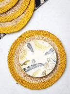 Ambachtelijke placemats van jute – eetaccessoires voor op tafel – geweven ontwerp – set van vier