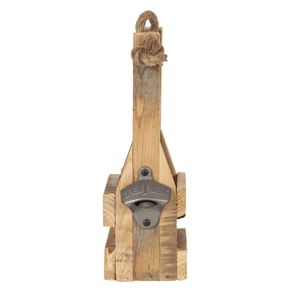 Flessenhouder 9x10x29 cm Bruin Hout Flessenrek