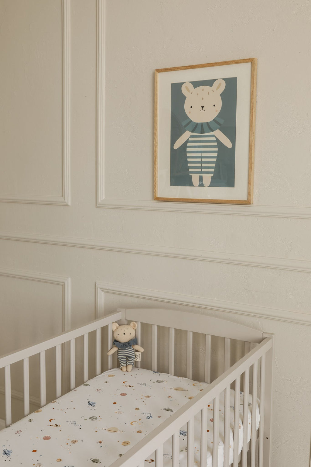 Kinderposter Beer Lorem - Blauw, Eco-papier en verpakking